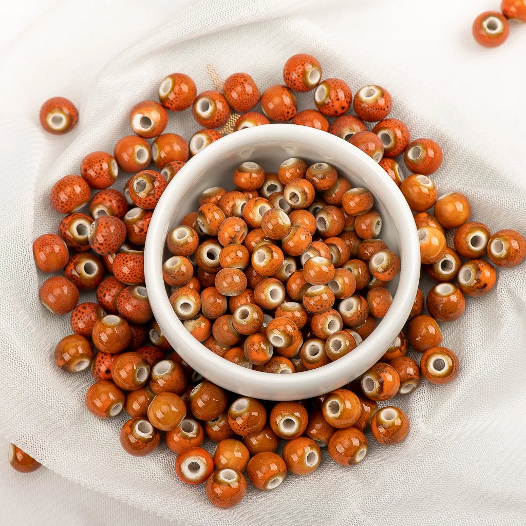 6# 8# 100pcs China Ceramic Colorful Beads Bandmade Procelain Bead For Jewelry Making #A507C