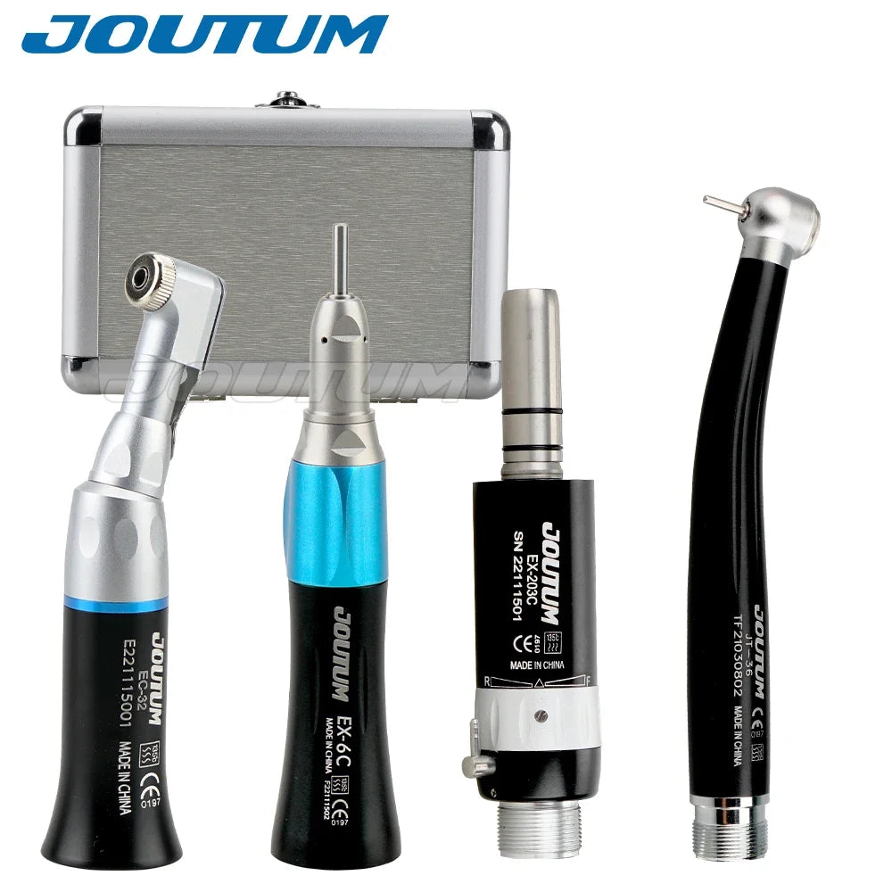 Dental High & Low Speed Handpiece Kit Straight Contra Angle Single Water Spary Air Turbine 4 Hole 2 Hole Pink Color Lab