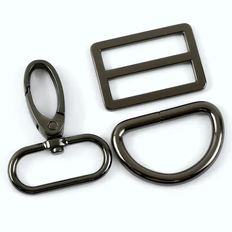 2/3Sets 16-38mm Bag Strap Lobster Buckle Metal Tri-glide Clasp For Webbing Adjuster D Ring Pet Collar Hook Hardware Accessories