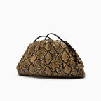 Ruched Serpentine Dumpling Bags for Women Pouch Handbag Cloud Clutch Snake Pattern Shoulder Crossbody Bag Luxury Designer Bag