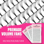 5pcs/Lot CoMango Short Stem Premade Fans Russian Volume Lashes Tray Premium Eyelash Extensions Supplies for Eye Beauty Makeup