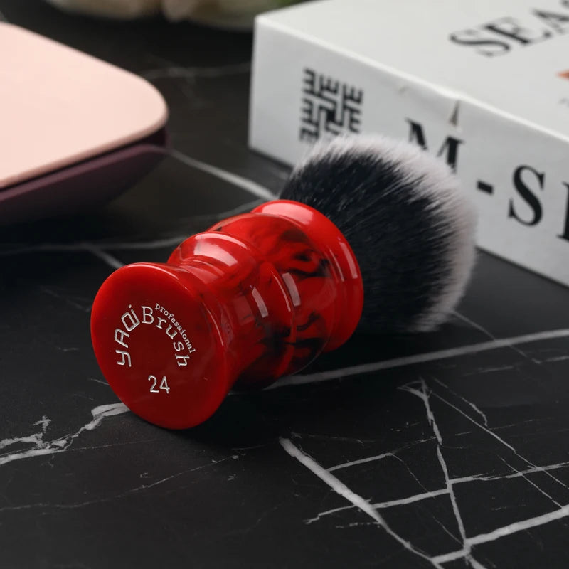Yaqi Edom 24mm Men's Shaving Brush with Resin Handle Synthetic Hair Good Tuxedo Knot