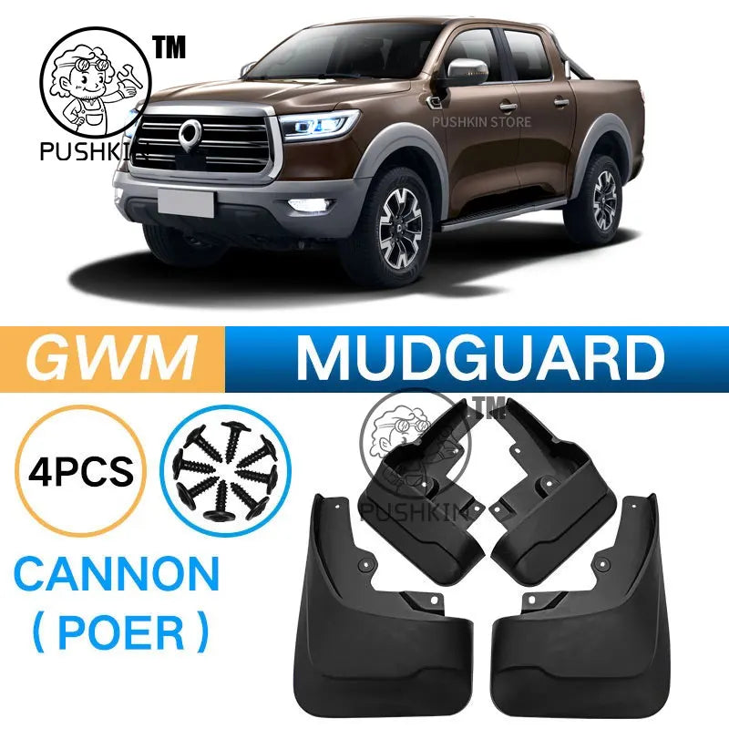 For Great Wall GWM Cannon POER 2023 2024 2025 Car Mud Flaps Fender Front And Rear Wheels Mudflaps Splash Guard Protection