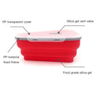 Baby Food Grade Silicone Folding Pizza Box Reusable Triangle Pizza Packing Box Take Away Box Silicone Children Food Storage Box