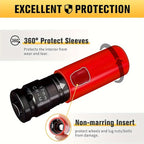 1/2- Inch Drive Wheel Protector Impact Socket, 1/2" Thin Wall Deep Impact Socket Set Plastic Sleeve Lug Nut, 6 Point,Metric