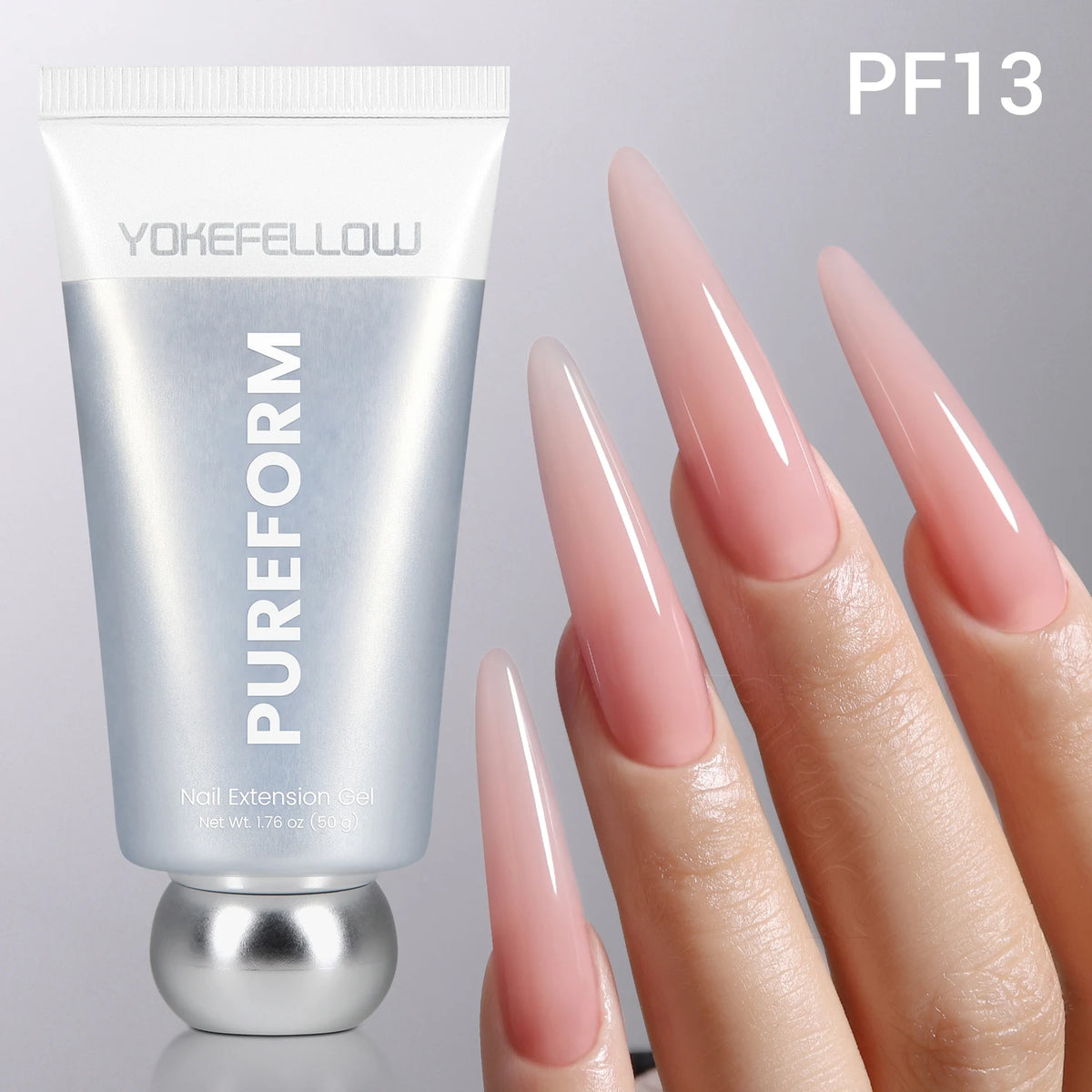 YOKEFELLOW PUREFORM Poly Gel Nail Extension Gel 50g Hard Builder Gel Pink Red