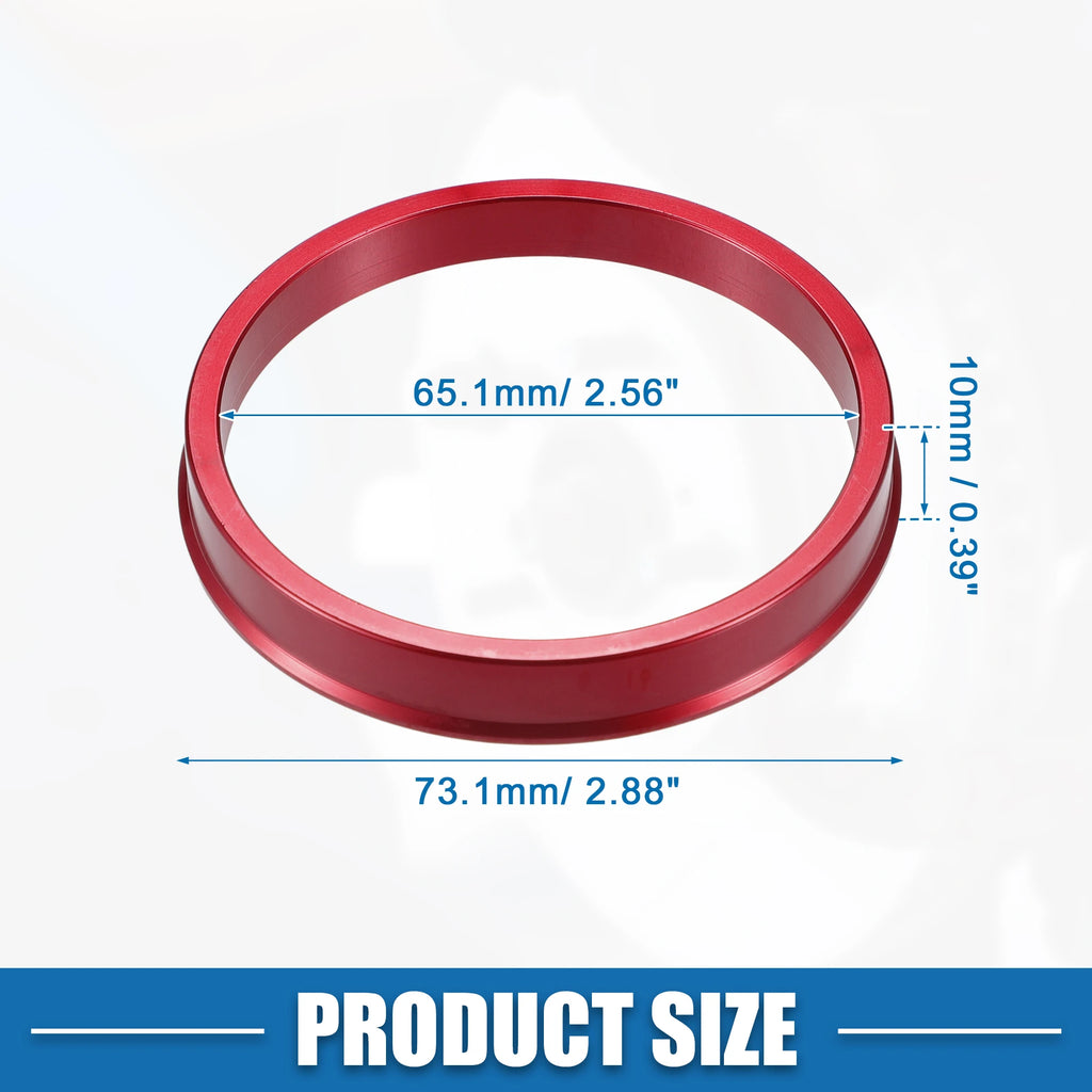 UXCELL 4pcs OD 72.6mm 73.1mm to ID 57.1mm 60.1mm 67.1mm 65.1mm Car Tire Centering Hub Centric Rings Wheel Bore Center Red
