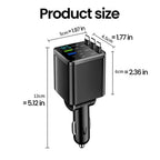 7 in 1 Retractable USB Car Charger Fast Charging Car Phone Charger For iPhone Samsung Xiaomi Type C Digital Display Car Charger