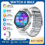 2026 New Watch 6 Max Smart Watch Men GPS Altitude Air Pressure Heart Rate Health Monitoring Bluetooth Call Business Smartwatch