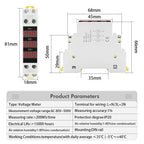 18MM Din Rail Mount Single Three Phase Voltage Meter AC 80-500V Modular Voltmeter Gauge Indicator LED Digital Display Detector