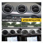 3Pcs Carbon Fiber Interior Trim Sticker For Ford Mustang 2015 2016 2017 2018 2019 2020 Accessories Car Air Vent Outlet Stickers