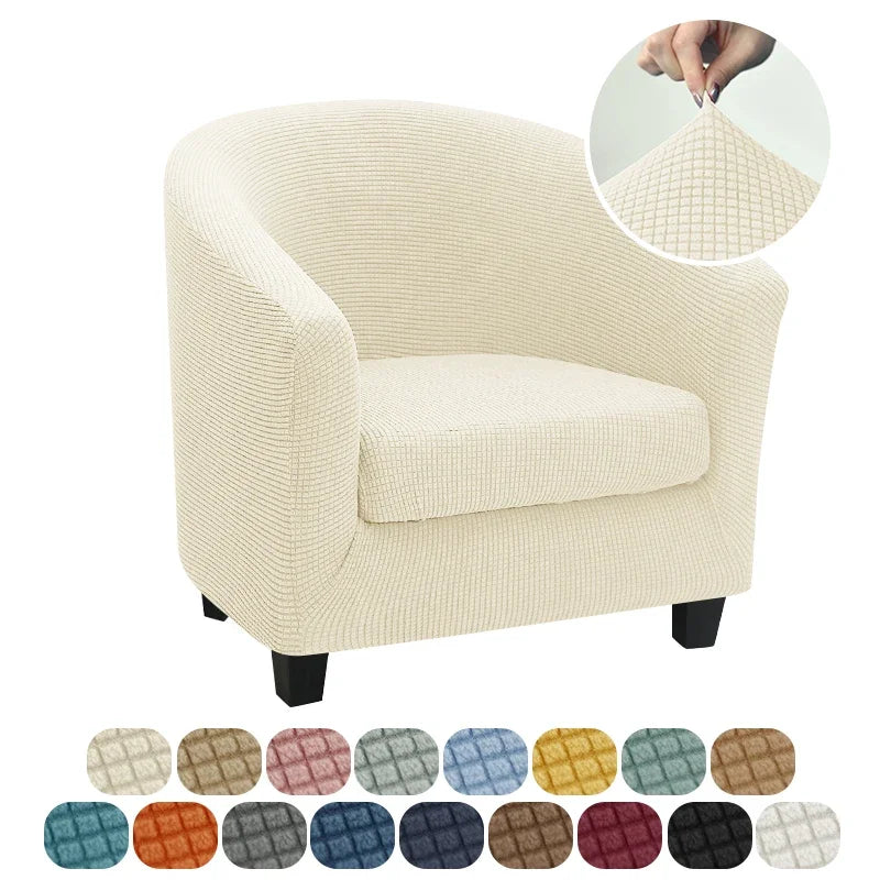 Jacquard Club Tub Chair Cover Stretch Accent Armchair Slipcover Cushion Cover Elastic Single Sofa Slipcovers for Living Room