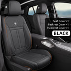 Nappa leather car seat cover set, front or rear, 5-seater, anti-slip full wrap, beige/black/brown/red