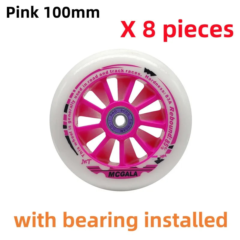 8 Pcs/lot Speed Skating wheels High Response Matter Juice Roller Skates Speeding Racing Wheel 90mm 100mm 110mm Free Shipping