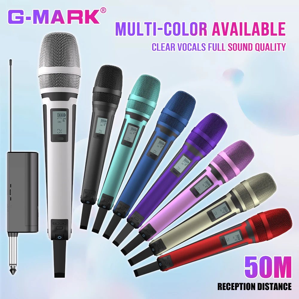 G-MARK SKM9000 Wireless Microphone Professional UHF Frequency Adjustable Metal Sheel For Paryt Show Teaching Wedding
