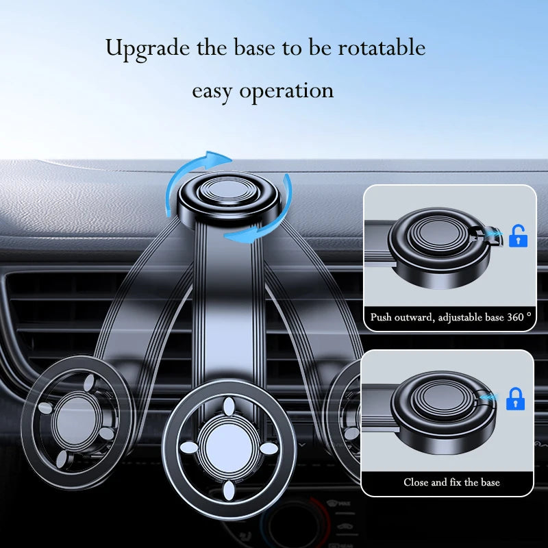 Magnetic MagSafe car phone holder dashboard mount, black universal cellphone stand