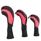 3Pcs/Set of Long-necked Golf Club Head Covers Numbered Wooden Club Head Covers Durable Golf Club Protectors and Golf Accessories