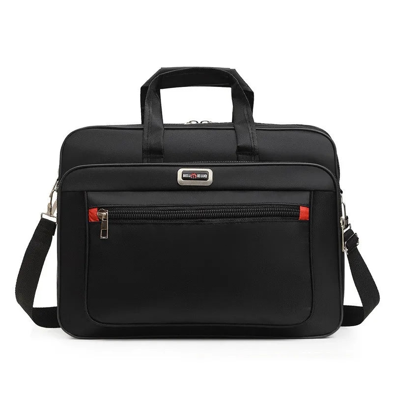 HOMEFISH Men Large Capacity Business Briefcase Portable Versatile Shoulder Bag Multiple Pockets Handbag for Business & Casual