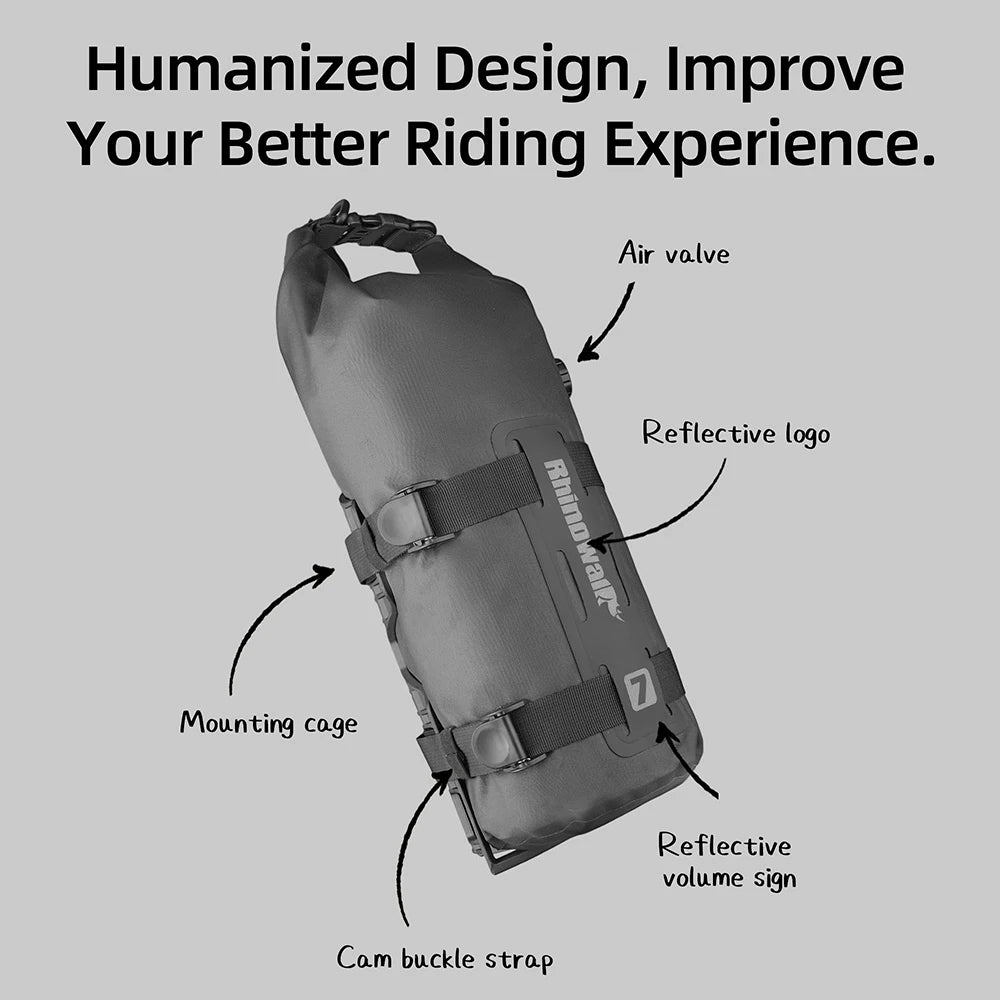 Rhinowalk Bike Front Fork Bag Waterproof 4L/7L Quick Release Cycling Fork Rack Bikepacking Luggage Bag With Mounting Base