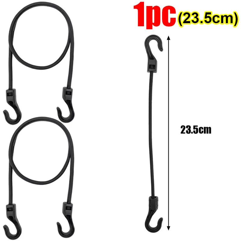 20/1pcs 32cm Strechable Bungee Cord with Hook Versatile Elastic Rubber Rope Cycling Luggage Binding Ropes Camping Accessories