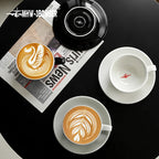 MHW-3BOMBER Coffee Cups Classic Latte Art Cups with Saucer 280ml Tea Cup Ceramic Espresso Mug Kitchen Bar Coffee Accessories