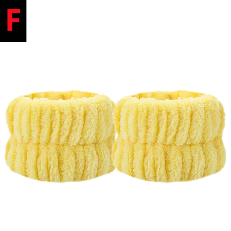 4/2PCS Wrist Washband Microfiber Wrist Wash Towel Band Wristband Scrunchies Wash Face Absorbent Wrist Sweatband Women Headband