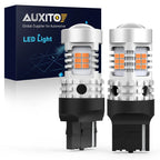 AUXITO 2Pcs 7440 W21W WY21W LED Turn Signal Light Amber 7440NA T20 LED Bulb Indicator Lamp CANBUS Error Free No Hyper Flash 12V