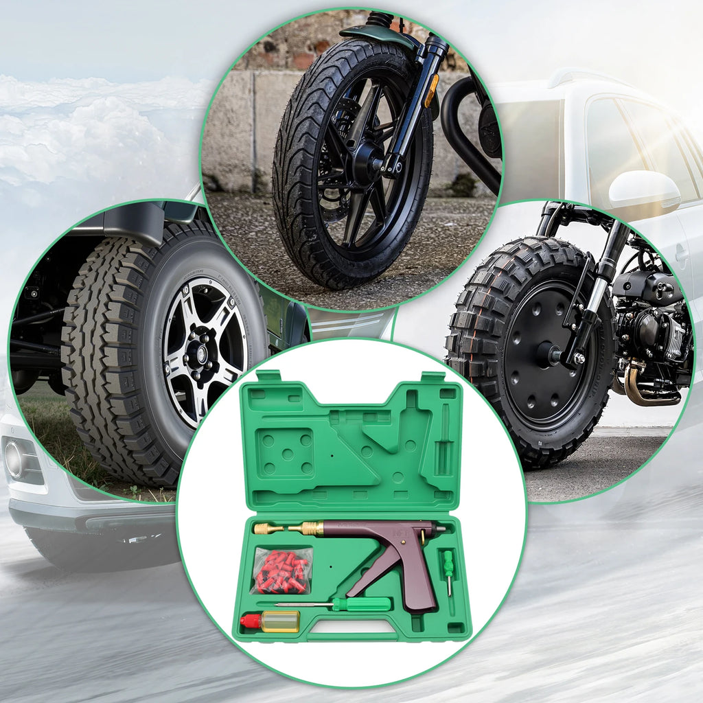 Auto Bike tubeless Tire Repair Puncture Plug Garage motorcycle Vacuum Tire Repair Gun Car Tire Block Air Leaking kit