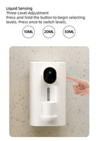 Wall Mounted Smart Mouthwash Dispenser with 2 Magnetic Cups USB-C Rechargeable Mouth Wash Machine For Household Bathroom