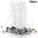 50 PCS 6-20cm Candle Wicks Smokeless Wax Pure Cotton Core for DIY Candle Making Pre-Waxed Wicks Party Supplies Home Decoration