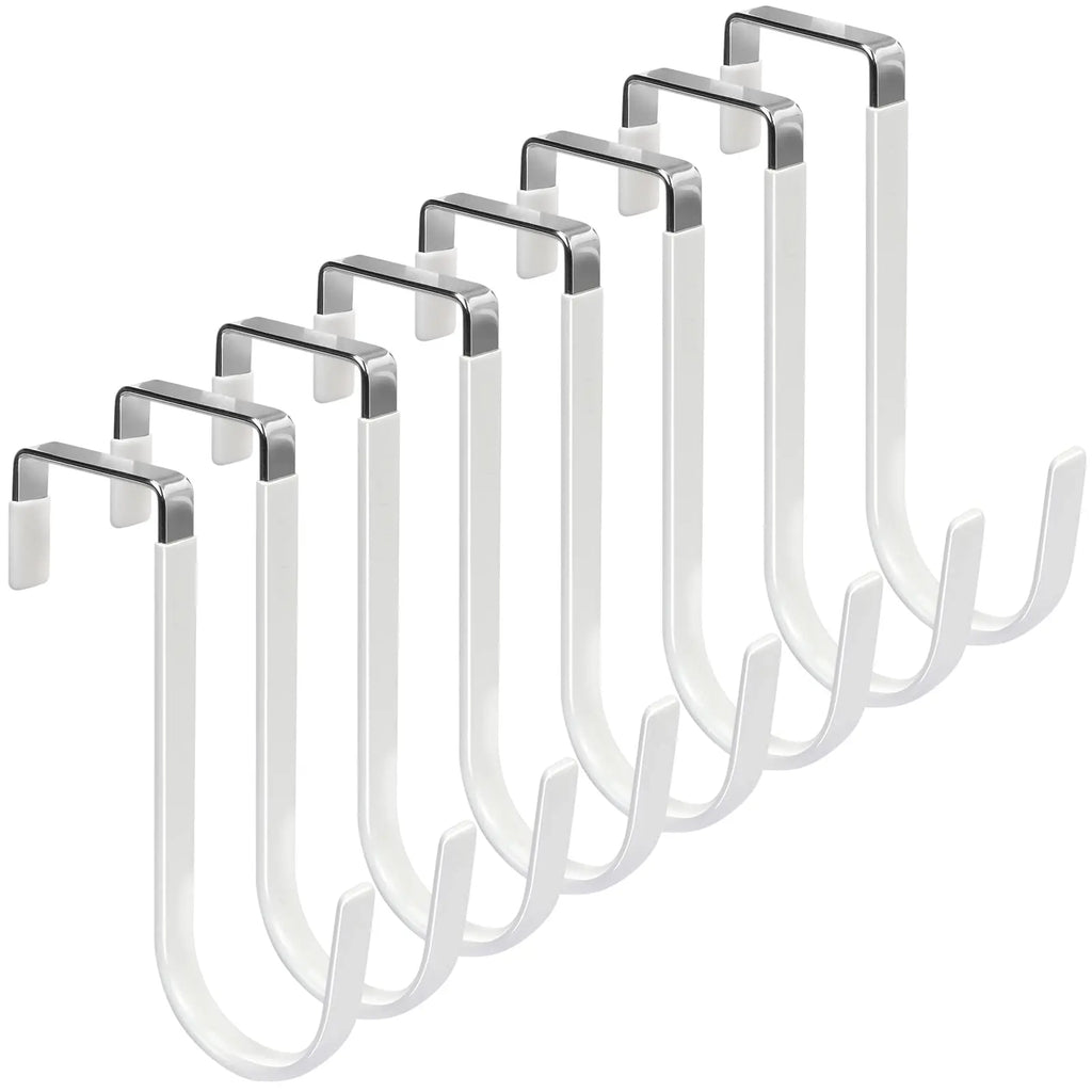 Door Hangers Hooks with Rubber Organizer Hooks for Living Room, Bathroom, Bedroom, Kitchen Hanging Clothes, Towels, Hats, Coats