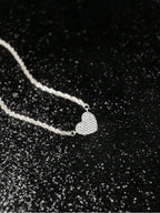 925 Sterling Silver Fashion Full Zircon Love Heart Necklace For Women Engagement Wedding Luxury High Quality Fine Jewelry