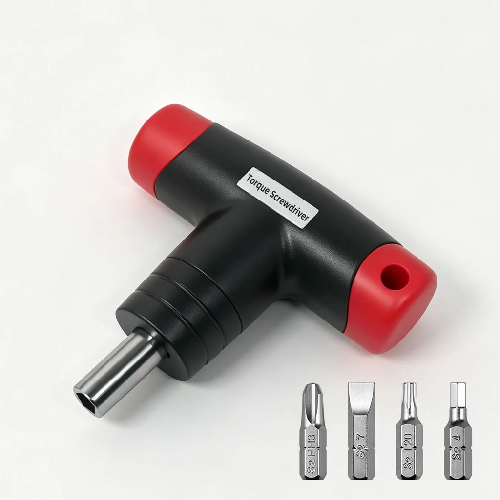 1- 6 N.M T-type Fixed Torque Scewdriver Preset Torque Wrench Tools with 4 Batch Heads 5% Accuracy 6.35mm