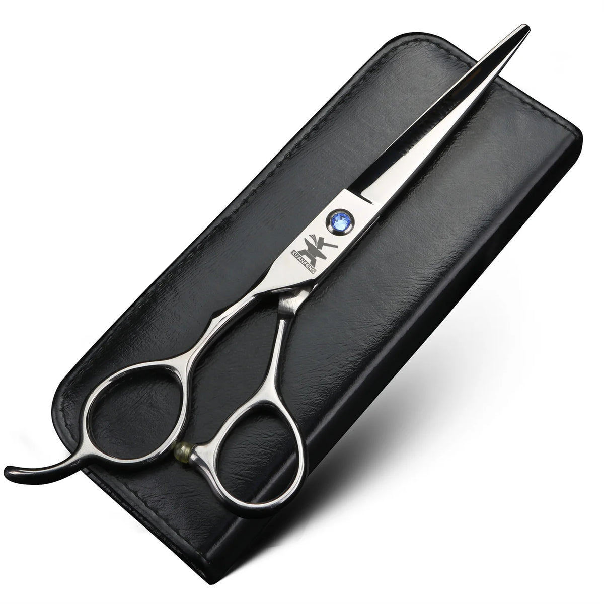 Black Left Hand Hair Scissors 6-inch JP440C Steel Cutting Scissors and Thinning Scissors Left-handed