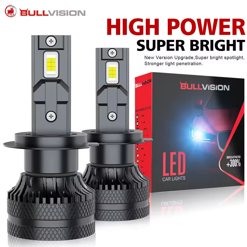 Dualvision 2PCS Car Lights H7 H4 H1 H8 H9 H11 9006 9005 9012 Super Bright LED Headlights High Low Beam Fog Light 6000K White 12V