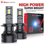 Dualvision 2PCS Car Lights H7 H4 H1 H8 H9 H11 9006 9005 9012 Super Bright LED Headlights High Low Beam Fog Light 6000K White 12V