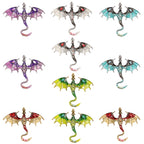 10Pcs Alloy Dragon Shape Charms Stylish Cartoon Spread Wing Dragon Enamel Pin Creative Jewelry Accessories Lapel Brooch Badge