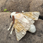 Soft Silkworm Moth Plush Toy Cute Simulated Insect Animal Exquisite Fuzzy Winged Bug Decorative Ornament Kids Gift Home Decor