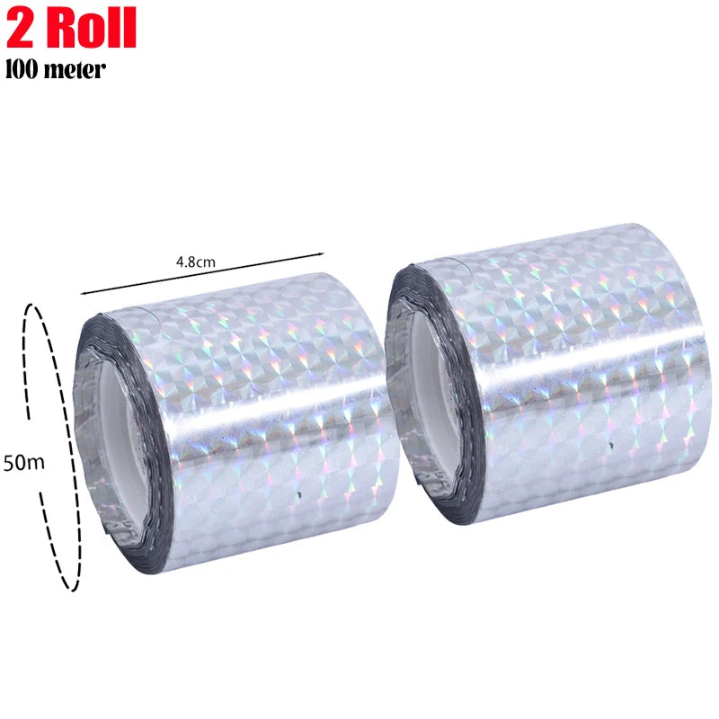 Bird Reflective Tape Repellent Pigeons Away Ribbon Anti Bird Laser Flash Tape Double Sided Garden Orchard Bird-proof Scare Tapes