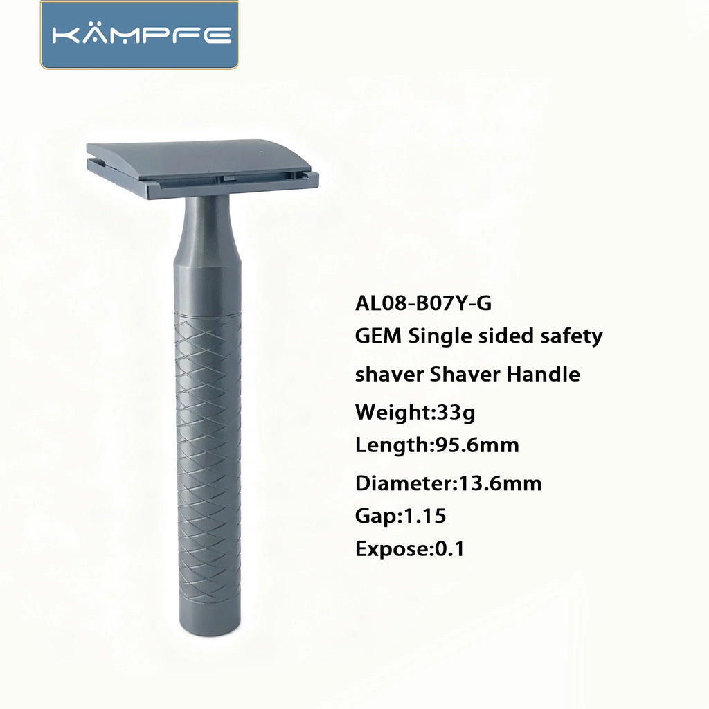 KAMPFE Aluminum CNC Machining  Handle Light Weight 1 Single-edged Blade  Mens Shaving Safety Razor  shaver