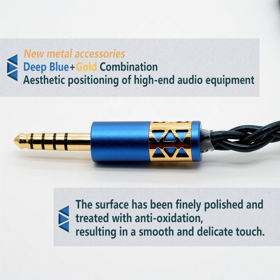 XINHS S139 Peacock Feather 4-core audiophile grade 7N single crystal copper thickened high-purity copper headphone upgrade cable