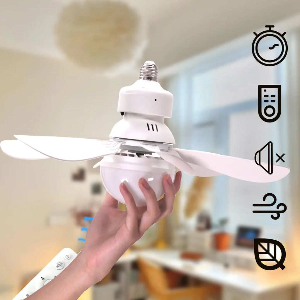 16.53 Inch Small Ceiling Fan With LED Light 30W E27 Base Remote Control 3 Speed Adjustable 3000K-6500K Dimmable For Bathroom
