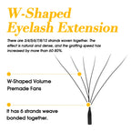 MASSCAKU W Shape Bloom Eyelash Extensions 0.07mm C/D Curl 8-15mm Mix Length 10 Case