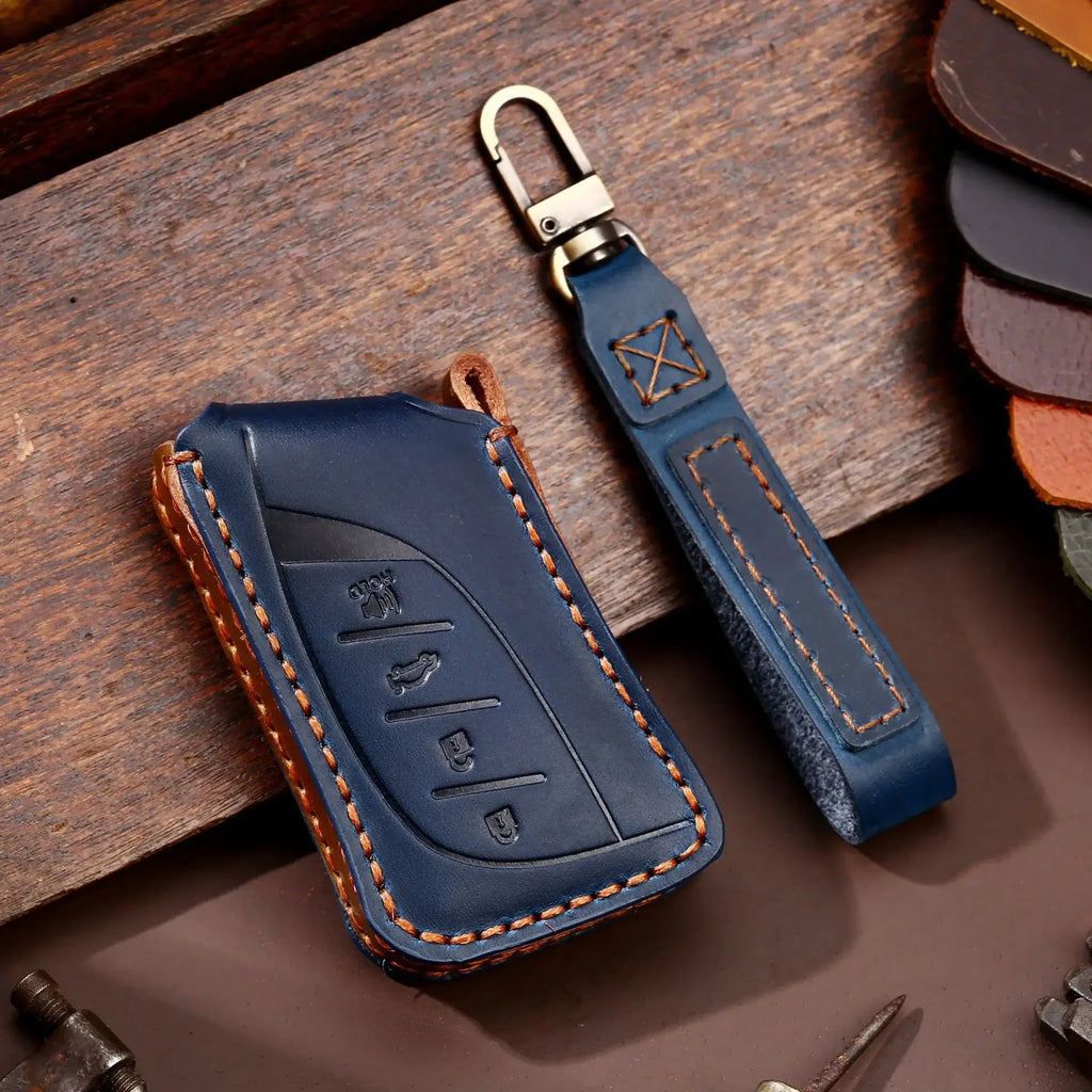 Luxury Car Key Case Cover Leather Fob Protector for LFA Lexus Ux Ux200 Ux250h Es200 Es300h Keyring Holder Accessories Keychain