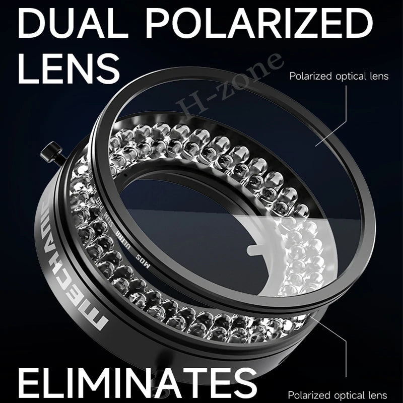 Mechanic LS720 Microscope Ring Light Polarized Ring Light Eliminates Reflection Suitable for Most Stereo Microscopes 48mm Size