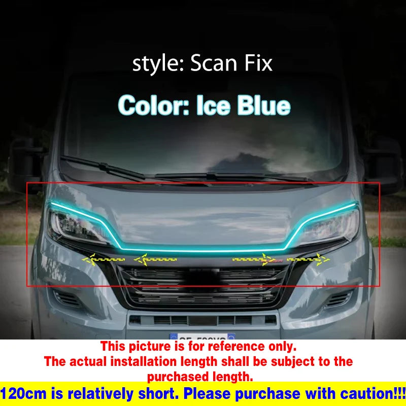 Headlight Led Lamp DRL 12V For Fiat Ducato 2014-2021 Daytime Running Light With Start Scan Car Decorative Atmosphere Lamps DRL
