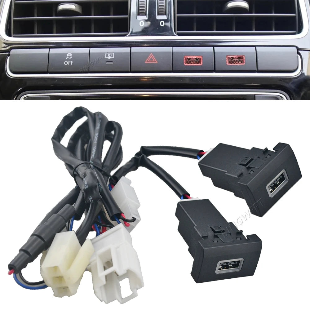 Quick Car Charger QC3.0 Type C PD USB Interface Socket Auto Phone Fast Charging Adapter Button For Volkswagen POLO 2011-2013