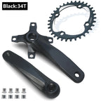 Bicycle crankset square taper single chainring 30T-42T black 152/165/170mm