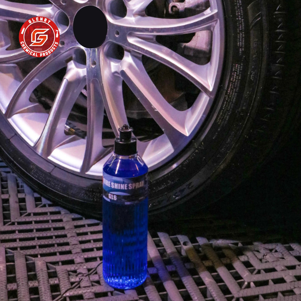 Black Wet Look Tire Shine Dressing -Automotive Clear Coat Tire Dressing for Glossy Wet Tire Look, Vinyl & Plastic, with UV