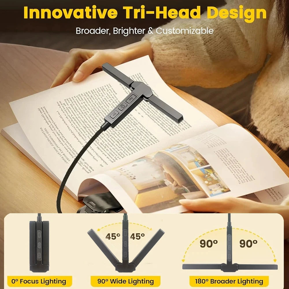USB Rechargeable LED Clip Book Light Mini Reading Light Book Read Night Light High Quality Kids Child Desktop Reading Book Lamp